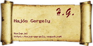 Hajós Gergely névjegykártya
